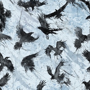 Watercolor crows on 