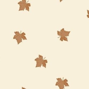 Maple leaf scattered on cream for fall / medium /