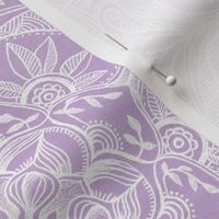 Organic Hand Drawn Mandalas in Soft Lilac Purple and White
