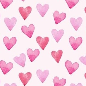 pink watercolor hearts