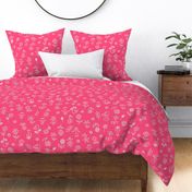 Hot Pink Hand Drawn Floral: Vibrant and Energetic