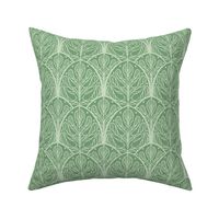 Art Deco Autumn Oak Leaf in Leaf Green - Medium