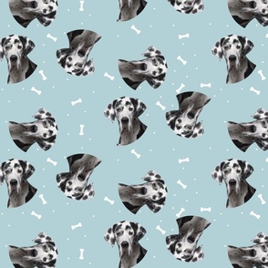 Dog Bones Dalmatian  - Design  Blue
