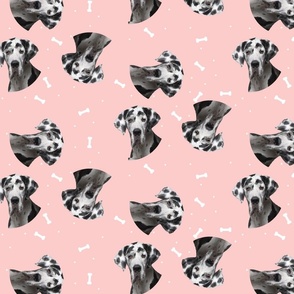 Dog Bones Dalmatian  - Design  Pink