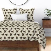 Dog Bones Pug - Design  Beige