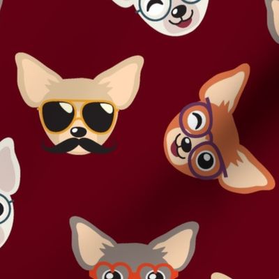 Chihuahua in Glasses - Funny dog design Red