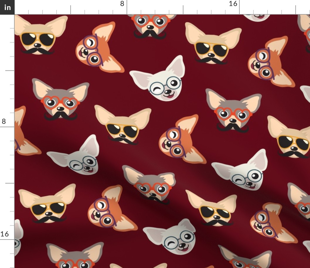 Chihuahua in Glasses - Funny dog design Red