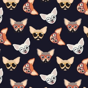 Chihuahua in Glasses - Funny dog design Navy
