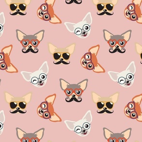 Chihuahua in Glasses - Funny dog design Pink