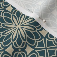 Abstract floral damask - blue