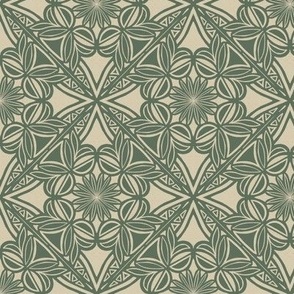 Abstract floral tiles - green