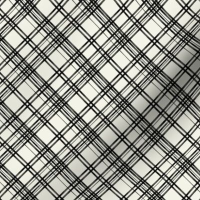 Black Ink Diagonal Plaid { tiny }