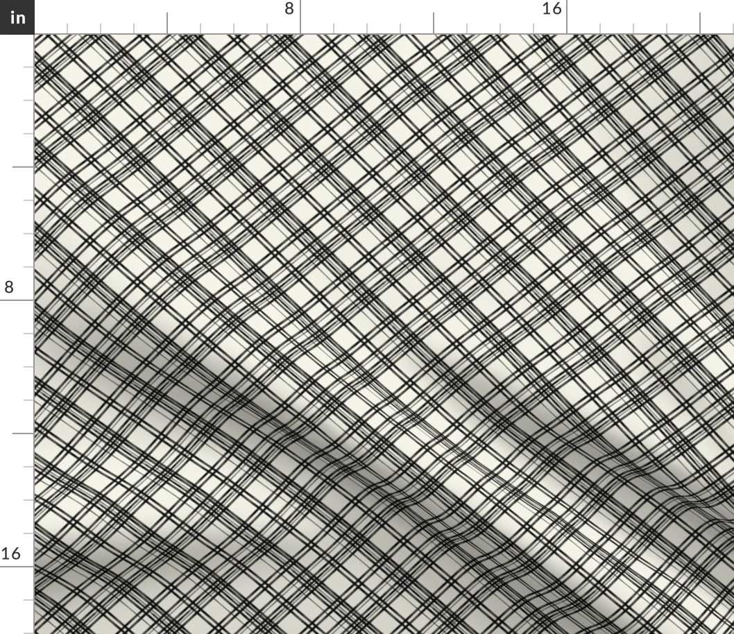 Black Ink Diagonal Plaid { tiny }