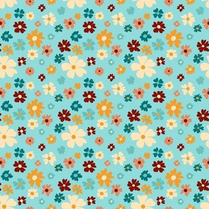 Groovy Floral Blue- Small