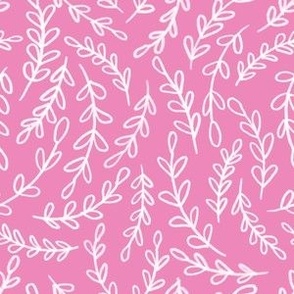 Pink Scribble Leaves