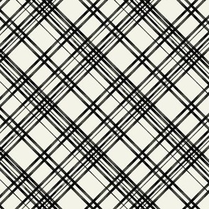 Black Ink Diagonal Plaid { small }