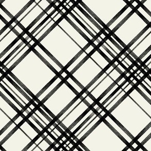 Black Ink Diagonal Plaid { medium }