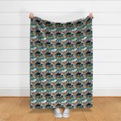 Wolves of the World pattern in teal