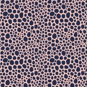 Pink Bubbles on Navy Blue