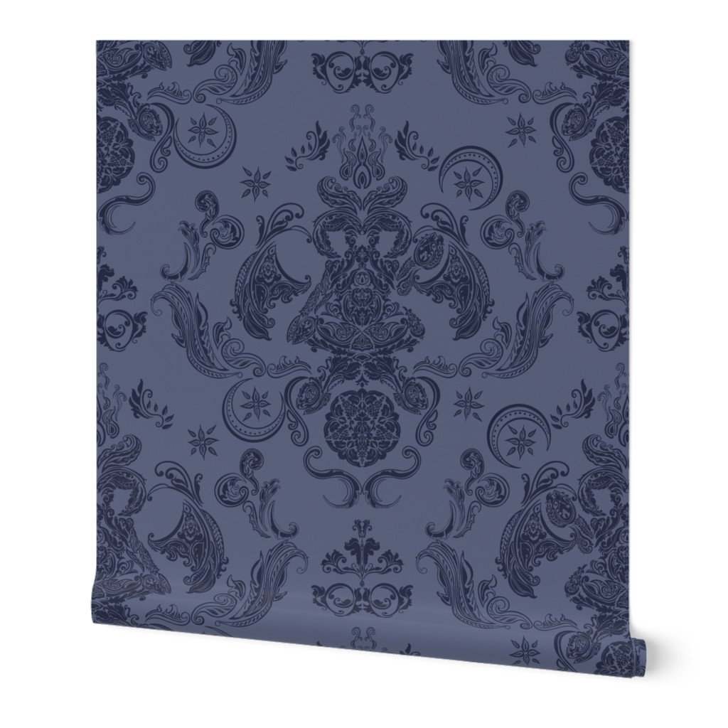 As Above So Below Damask Indigo