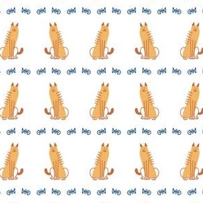  Seamless cartoon pet cat doodle pattern. 