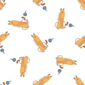  Seamless cartoon pet cat doodle pattern. 