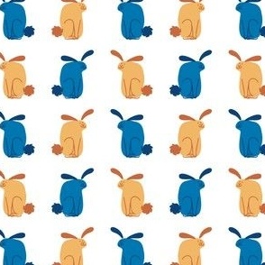  Seamless cartoon pet bunny rabbit doodle pattern. 