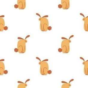  Seamless cartoon pet bunny rabbit doodle pattern. 