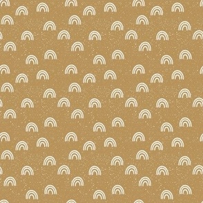 speckled fabric with rainbows - ochre - small