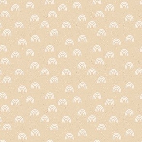 speckled fabric with rainbows - beige