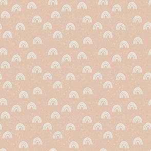 speckled fabric with rainbows - dusty pink