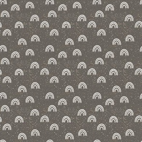 speckled fabric with rainbows - dark gray