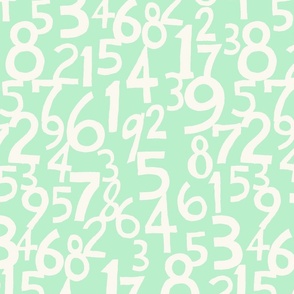 Cream numbers on green