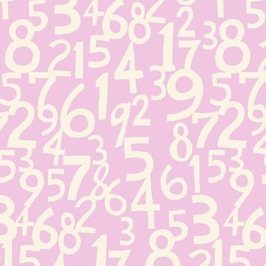 Cream numbers on pink