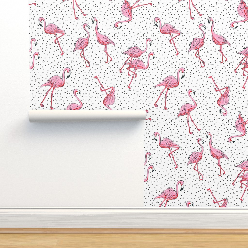 Flamingo party Wallpaper | Spoonflower