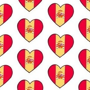 Spanish flag hearts