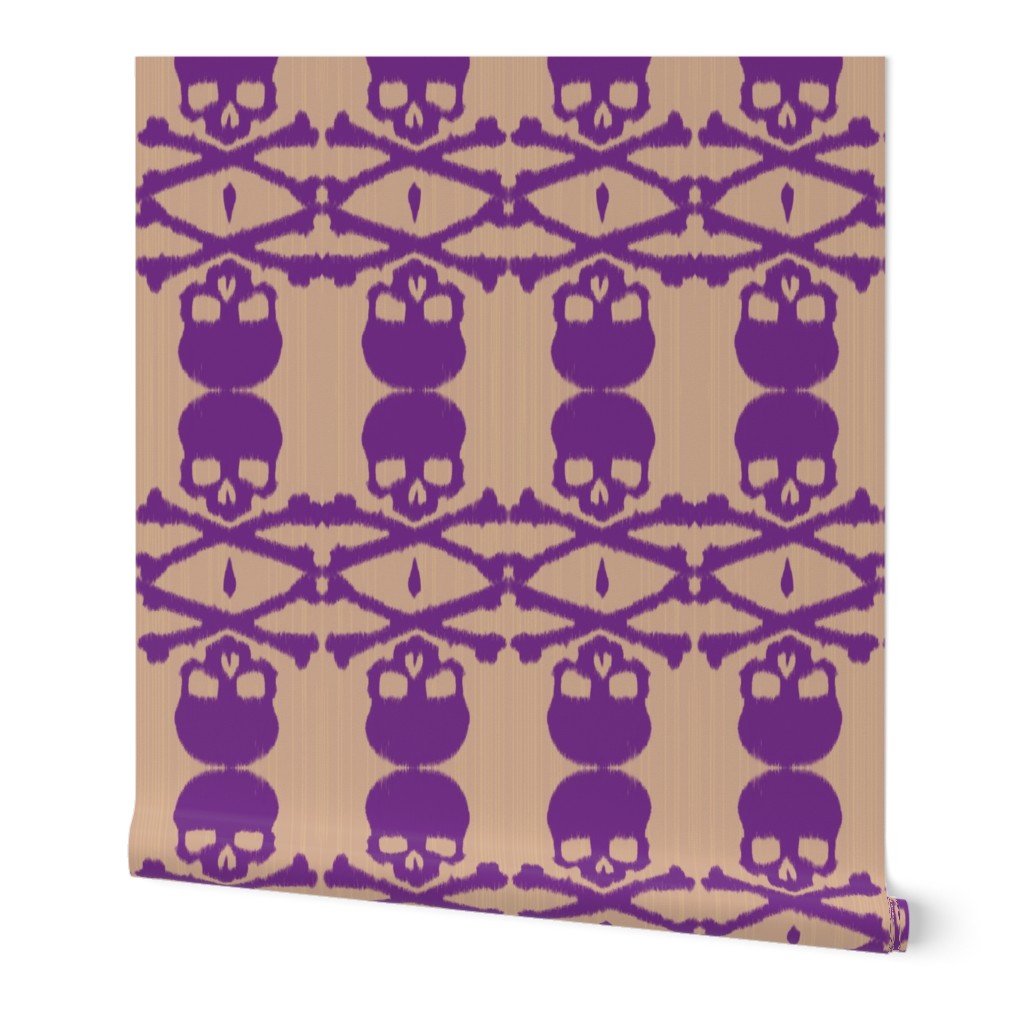 Ikat skull - purple/taupe