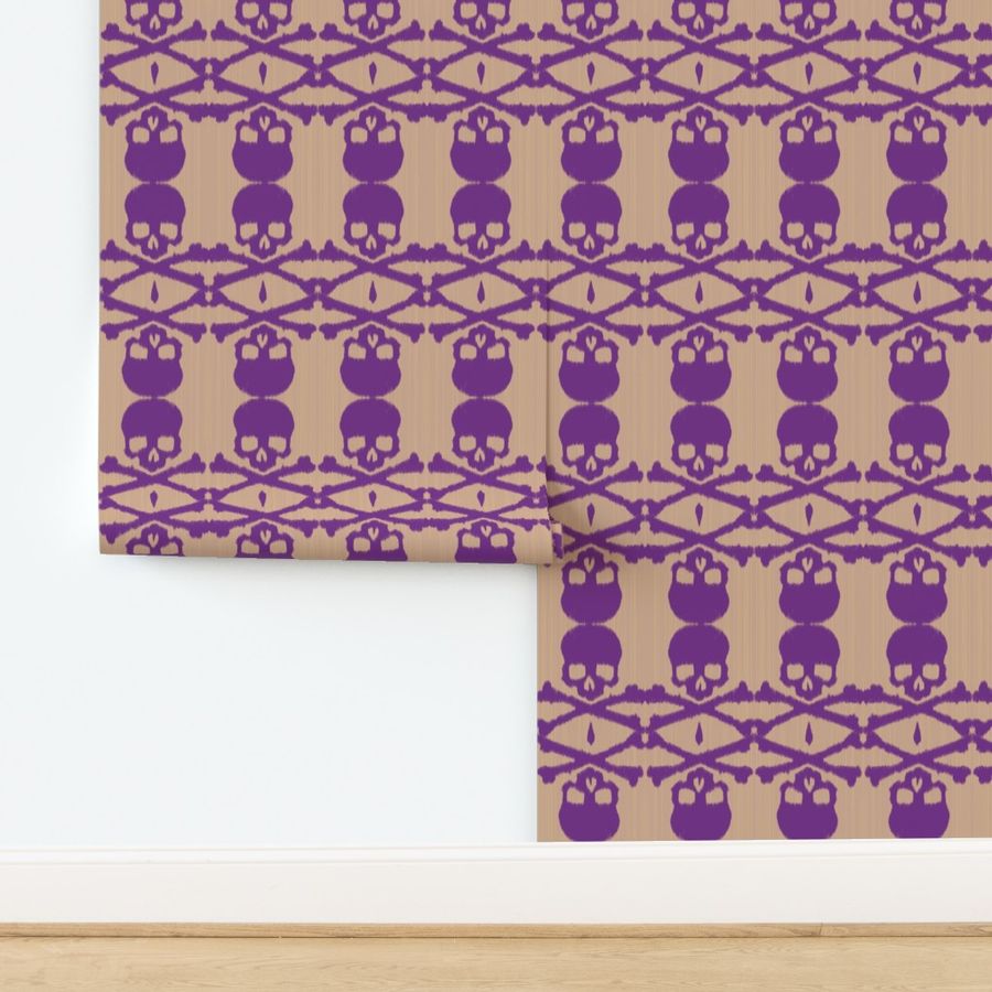 Ikat skull - purple/taupe