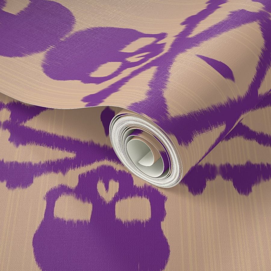 Ikat skull - purple/taupe