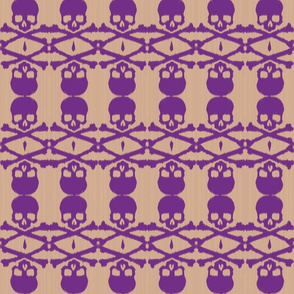Ikat skull - purple/taupe