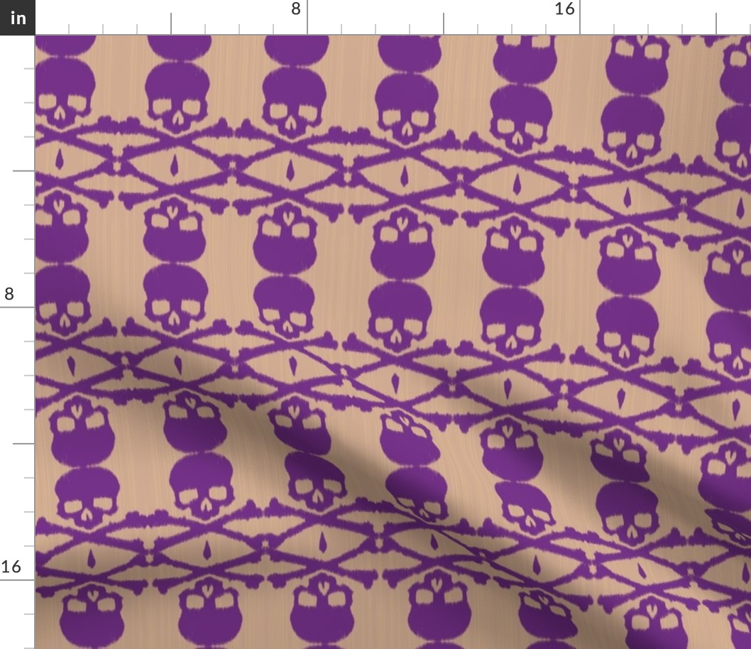 Ikat skull - purple/taupe