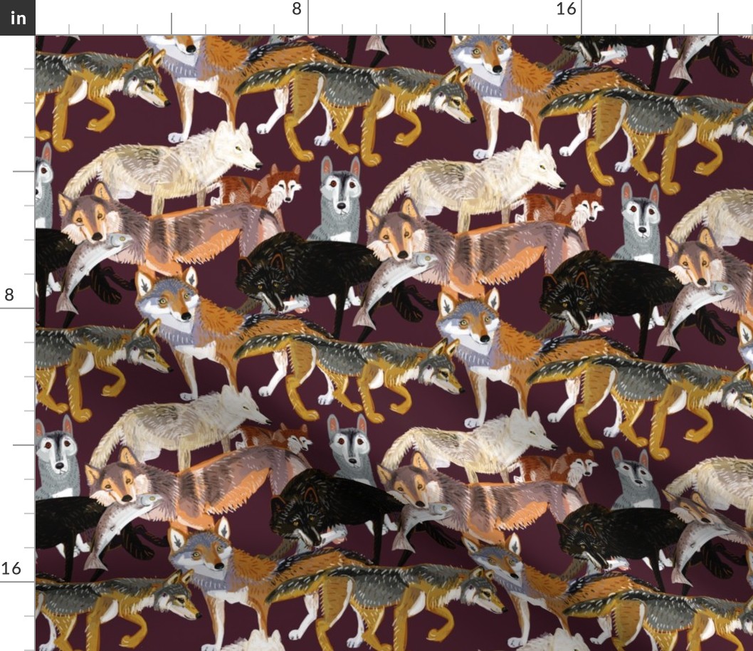 Wolves of the World pattern in egg plant