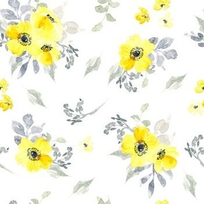 Anna Liz Grey yellow floral bouquets