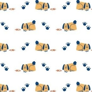  Seamless cartoon pet bunny rabbit doodle pattern. 