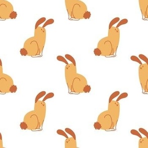  Seamless cartoon pet bunny rabbit doodle pattern.