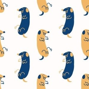  Seamless cartoon pet dog doodle pattern.