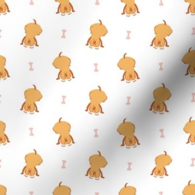  Seamless cartoon pet dog doodle pattern. 