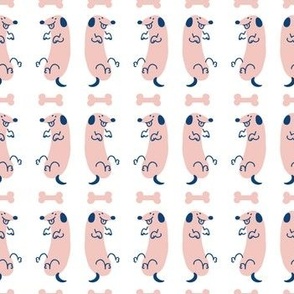  Seamless cartoon pet dog doodle pattern. 