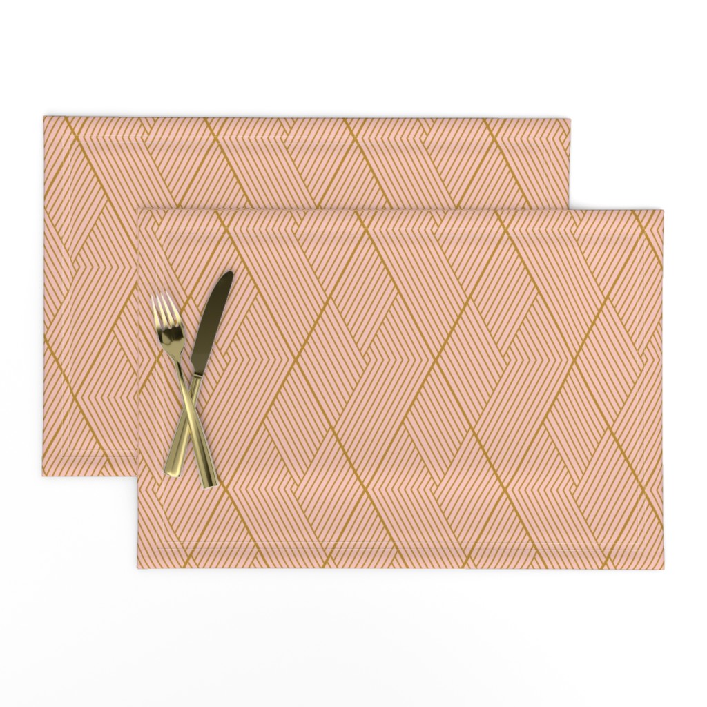 Art Deco Diamonds in Gold on Blush Pink - Medium