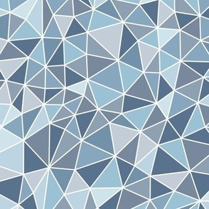 Frozen polygonal mosaic ice blue